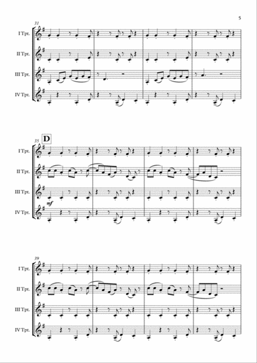 Oye Como Va Brass Quartet scores gallery preview page 6