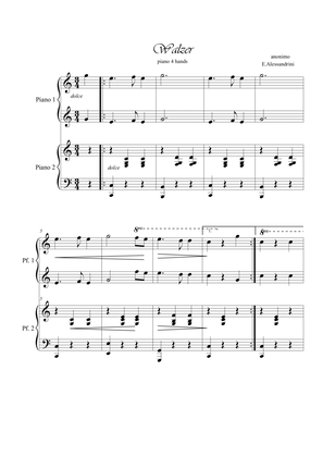 Walzer. Austrian folk song. Piano 4 hands