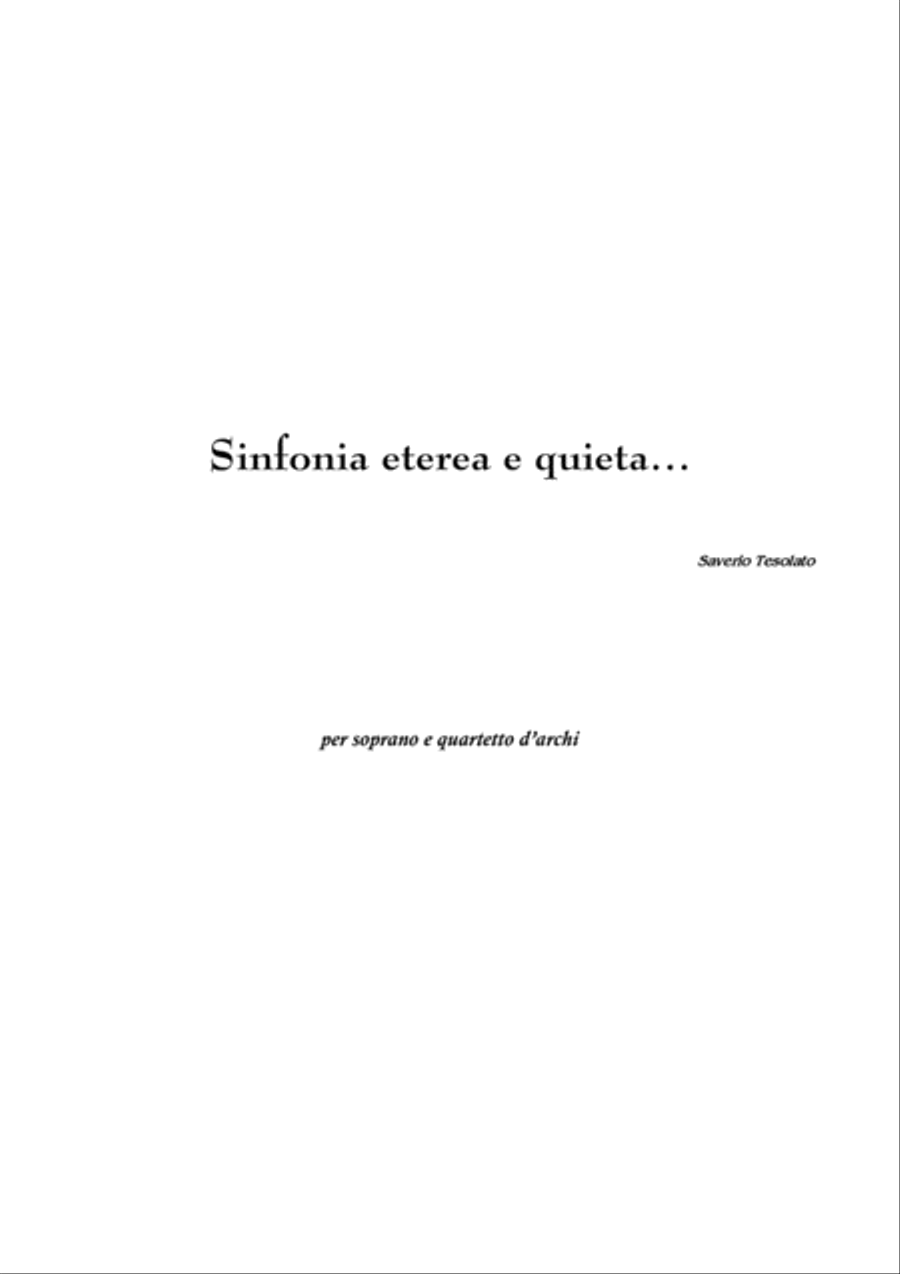 Sinfonia eterea e quieta... Chamber Orchestra scores gallery preview page 1