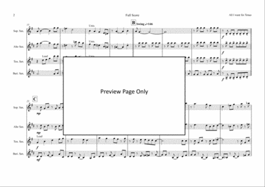 All I Want For Christmas Is You All I Want For Christmas Is You Saxophone Quartet scores gallery preview page 3