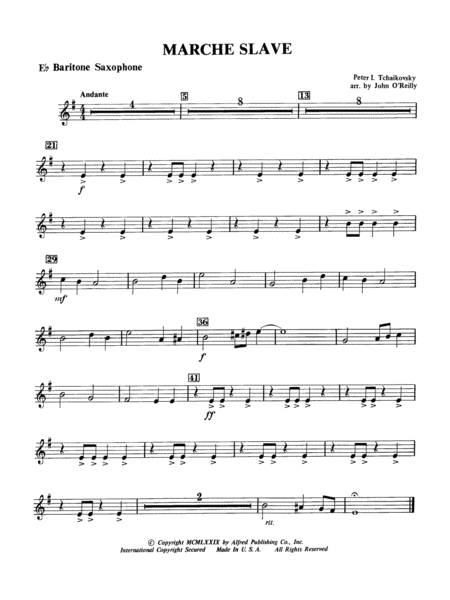 Marche Slave: E-flat Baritone Saxophone