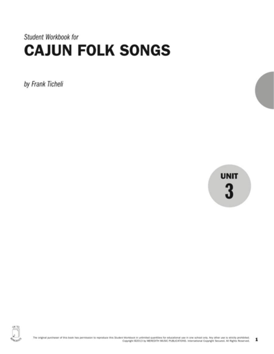 Guides to Band Masterworks, Vol. 3 - Student Workbook - Cajun Folk Songs Activity Books scores gallery preview page 1