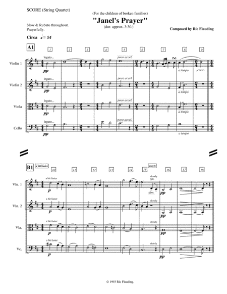Janel's Prayer (String Quartet) image number null