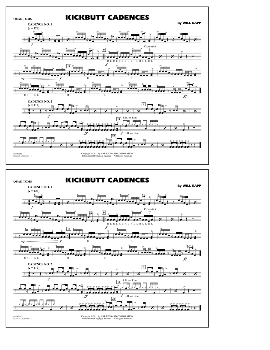 Kickbutt Cadences - Quad Toms