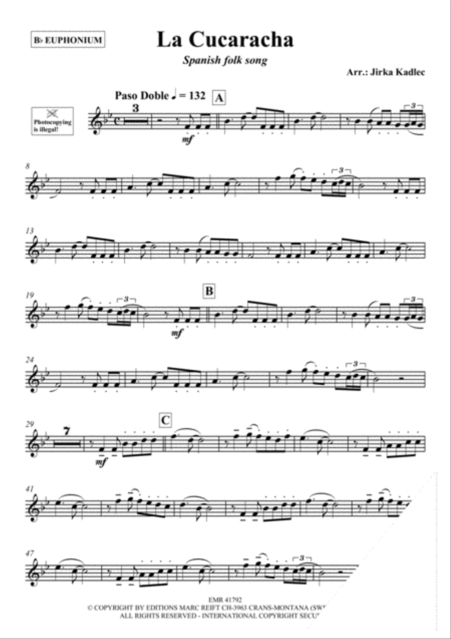 La Cucaracha Euphonium scores gallery preview page 3