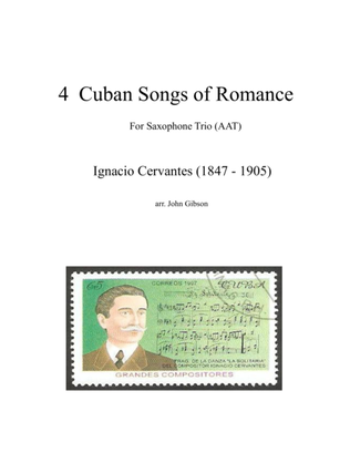 Book cover for 4 Cuban Songs of Romance for Saxophone Trio