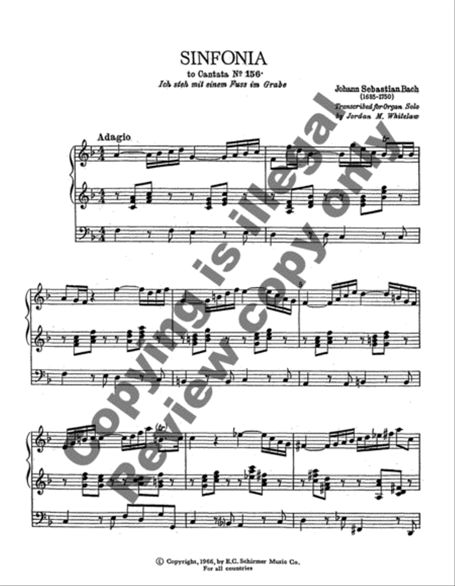 Sinfonia to Cantata 156 Organ scores gallery preview page 4