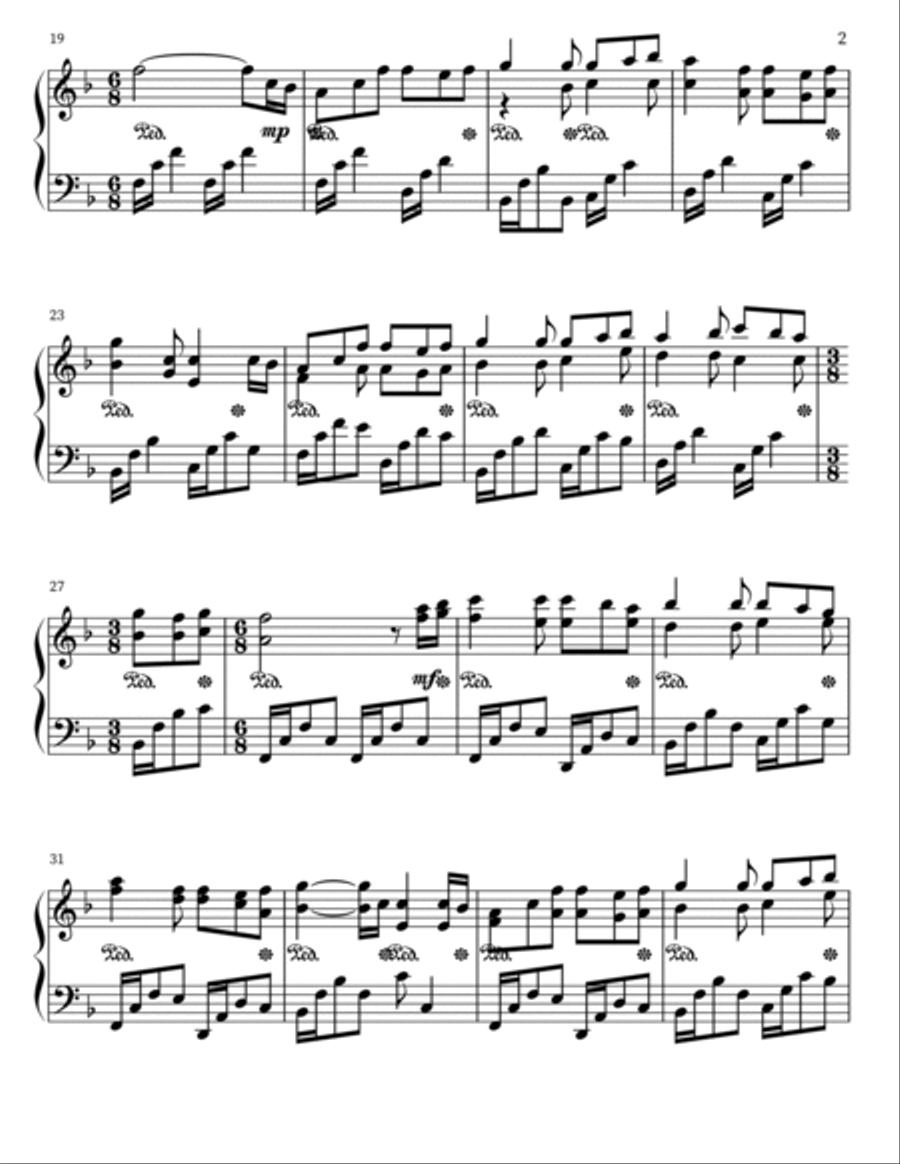 A Poor Wayfaring Man of Grief Piano Solo scores gallery preview page 2