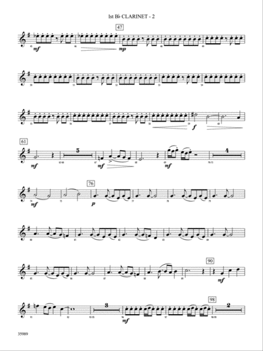 Wild Blue Yonder: 1st B-flat Clarinet Full Orchestra scores gallery preview page 2