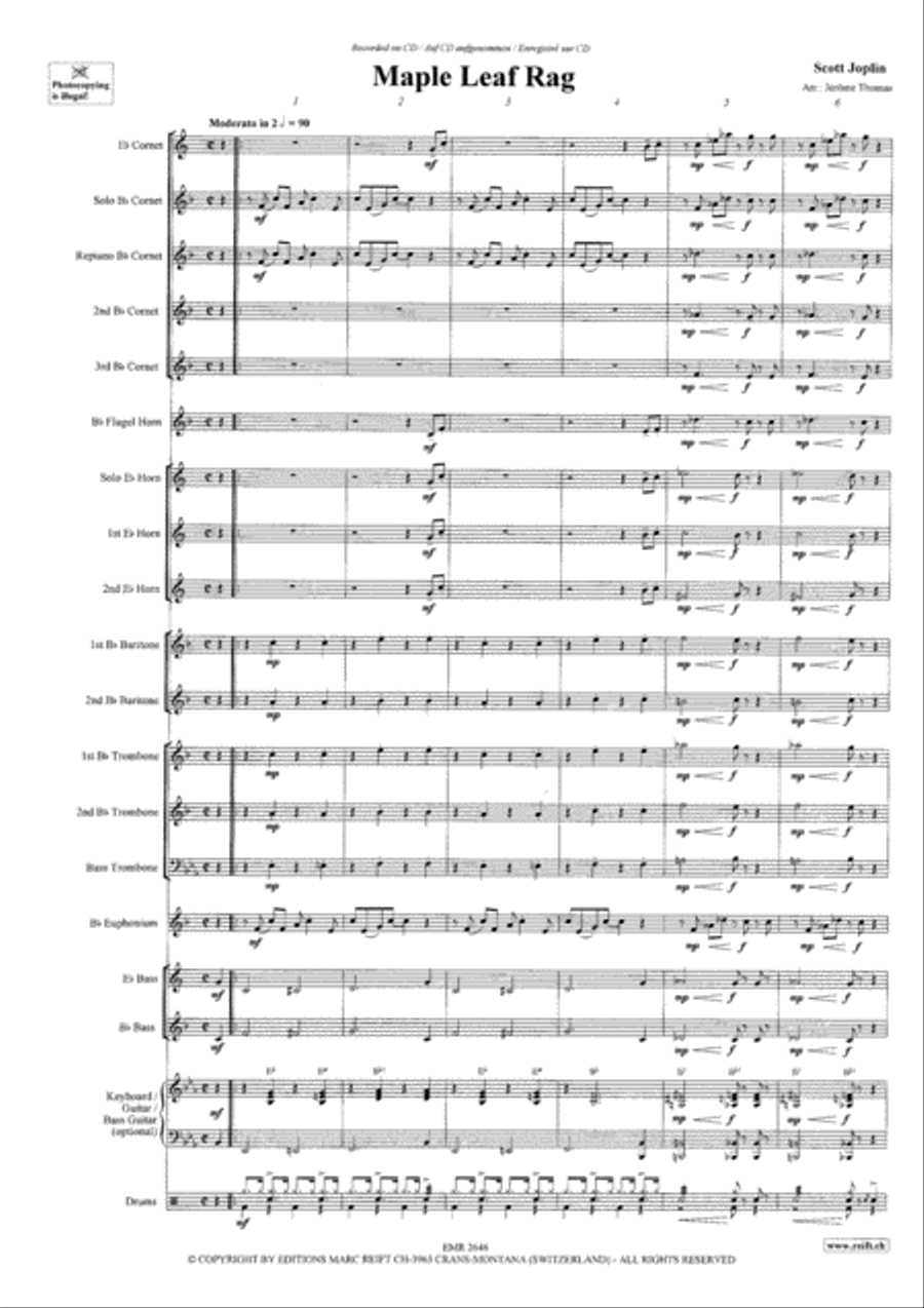 Maple Leaf Rag Brass Band scores gallery preview page 4