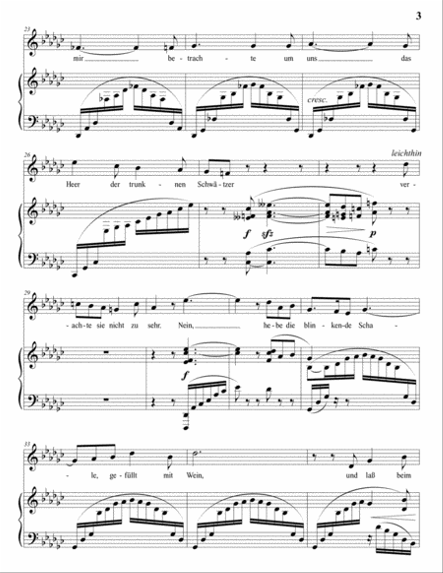 STRAUSS: Heimliche Aufforderung, Op. 27 no. 3 (in 3 low keys: G-flat, F, E major)