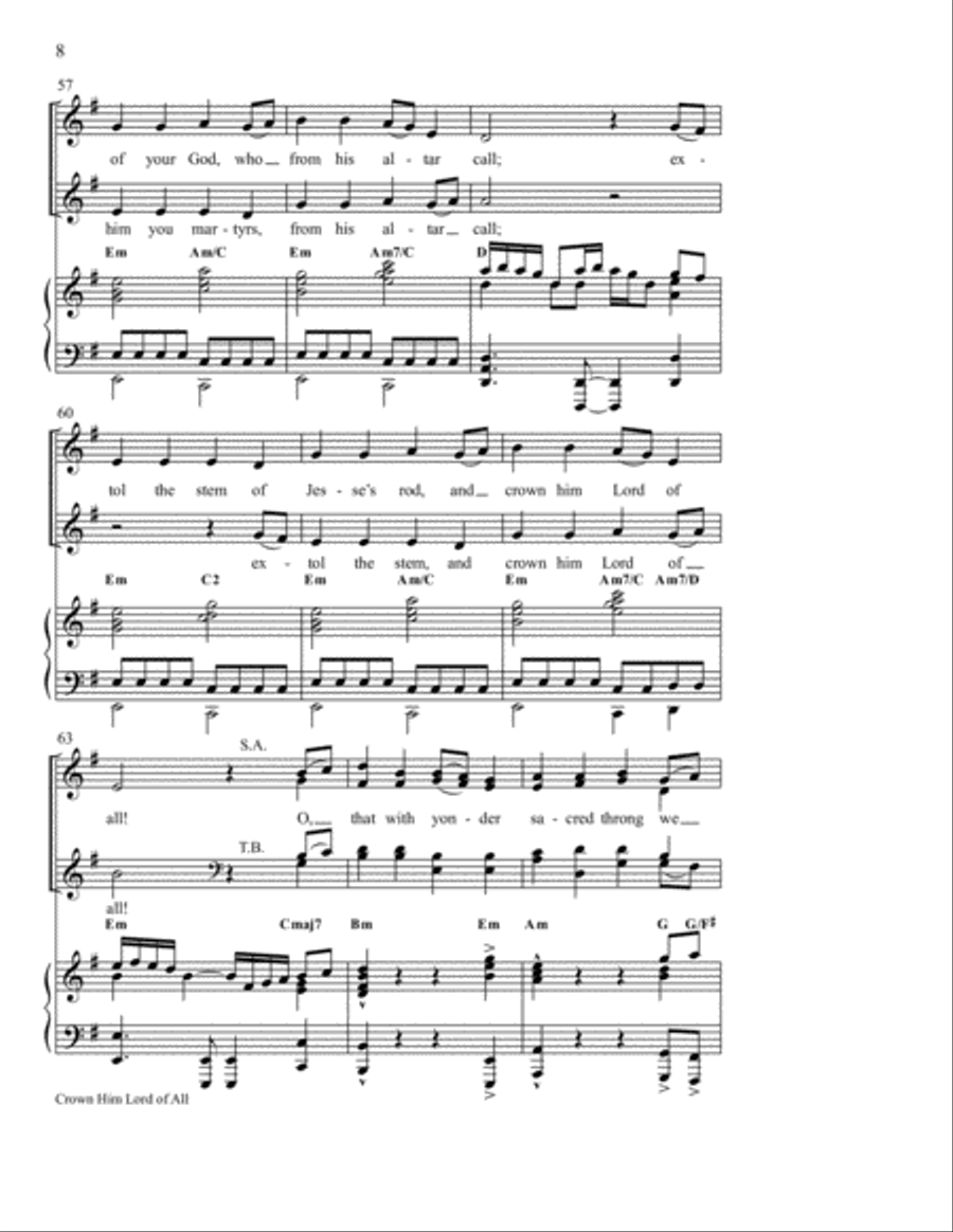Crown Him Lord of All! 4-Part scores gallery preview page 8