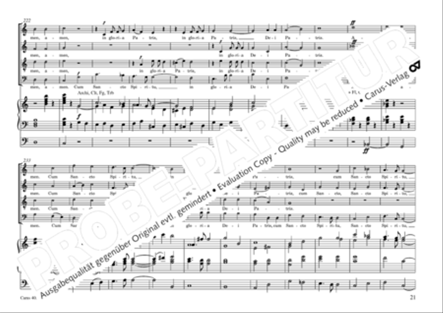 Missa sacra C Minor 4-Part scores gallery preview page 22