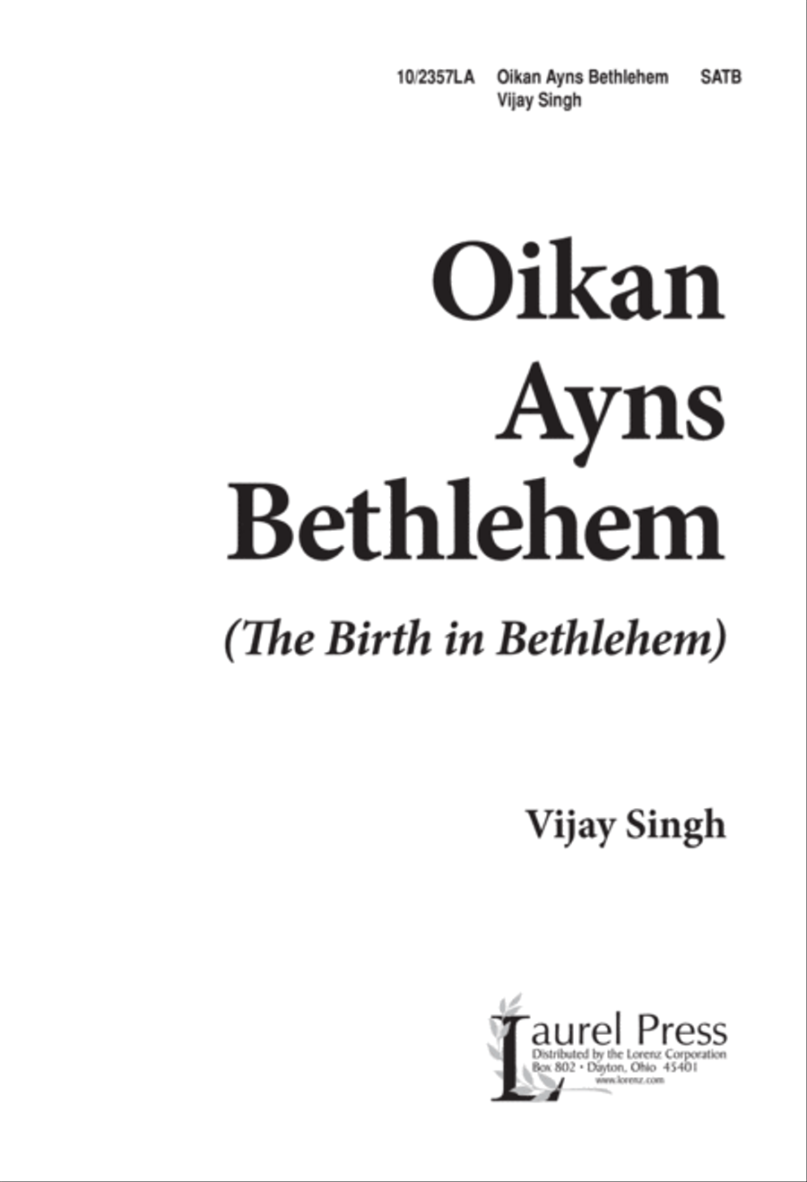 Oikan Ayns Bethlehem (The Birth In Bethlehem) 4-Part scores gallery preview page 1