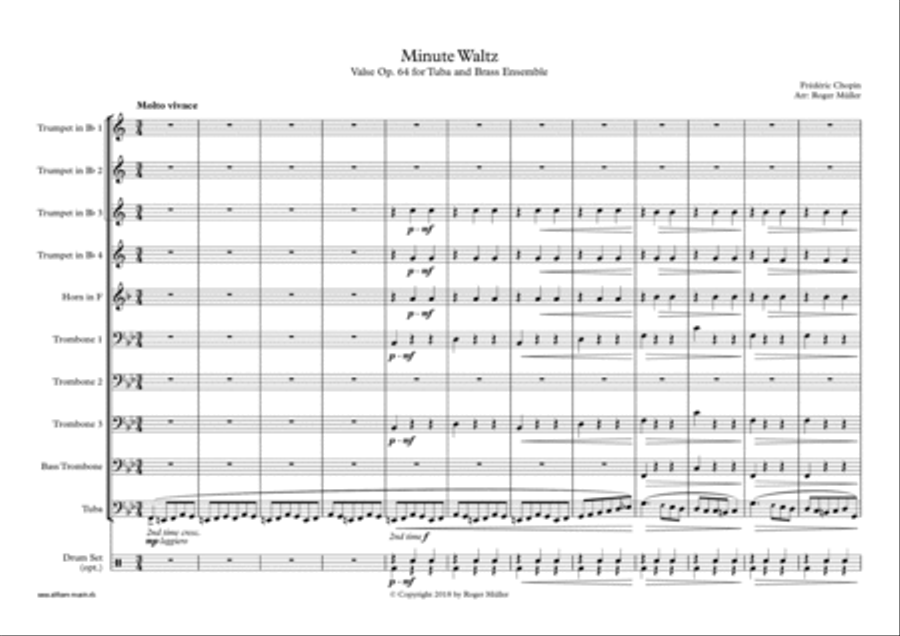 Minute Waltz for Tuba and Brass Choir