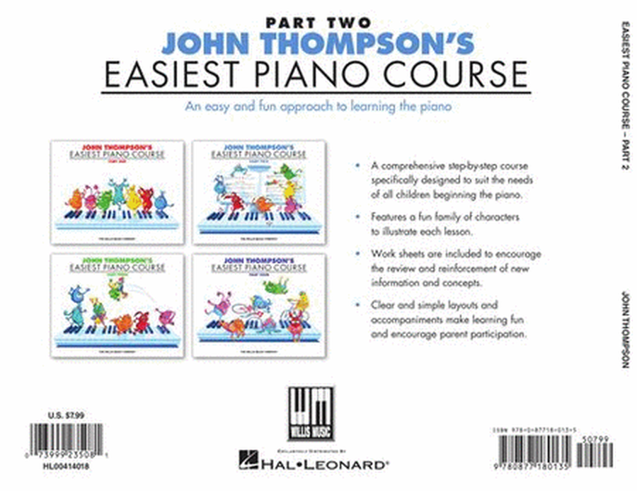 John Thompson's Easiest Piano Course – Part 2 – Book/Audio