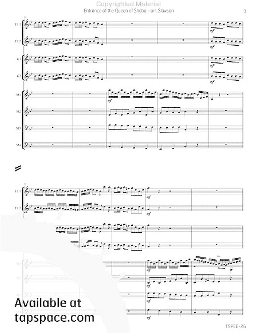 Entrance of the Queen of Sheba Percussion Ensemble scores gallery preview page 8