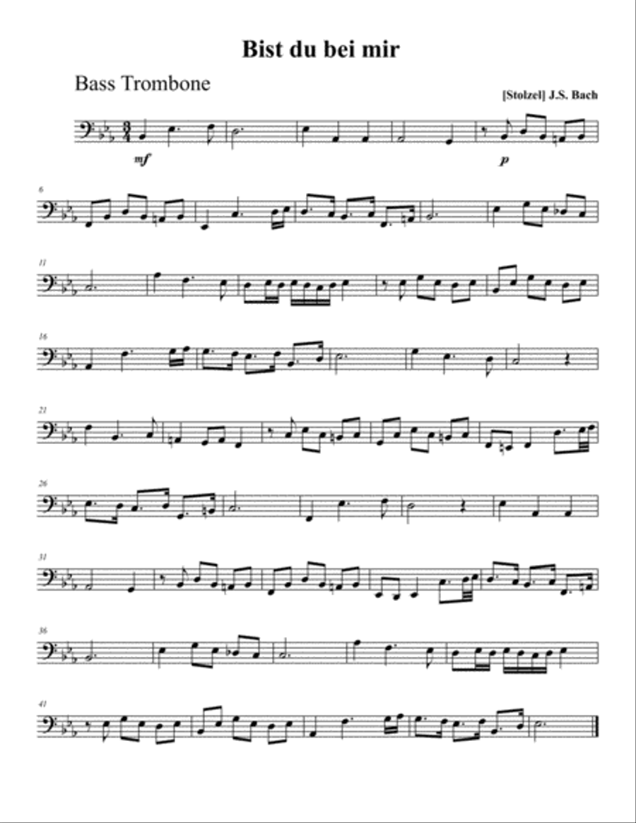 Bist du bei Mir [Anna Magdalena Bach Book] Piano scores gallery preview page 1