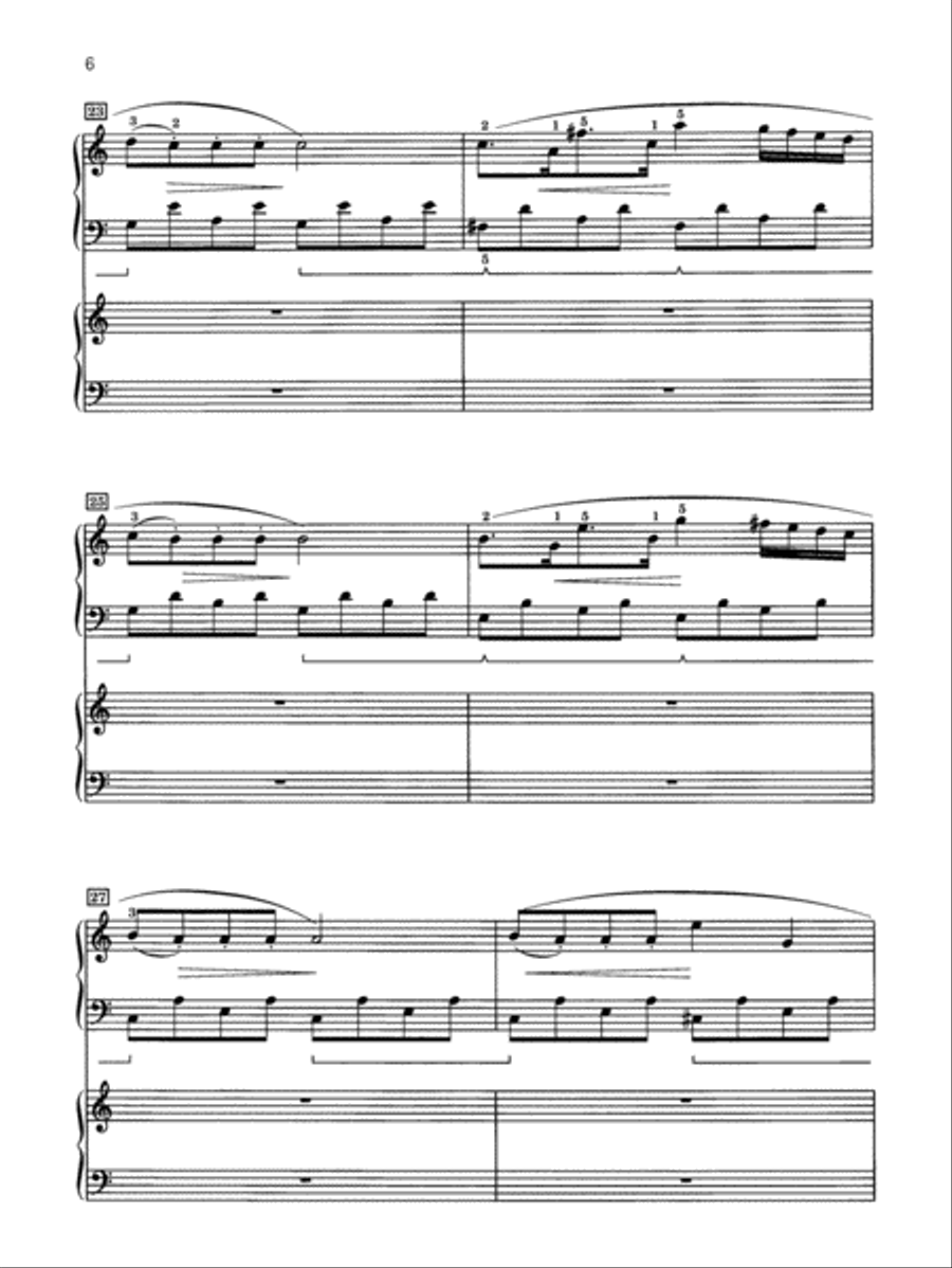 Concerto in C Major: In Three Movements for Solo Piano with Piano Accompaniment - Piano Duo (2 Pianos, 4 Hands) School and Community scores gallery preview page 6