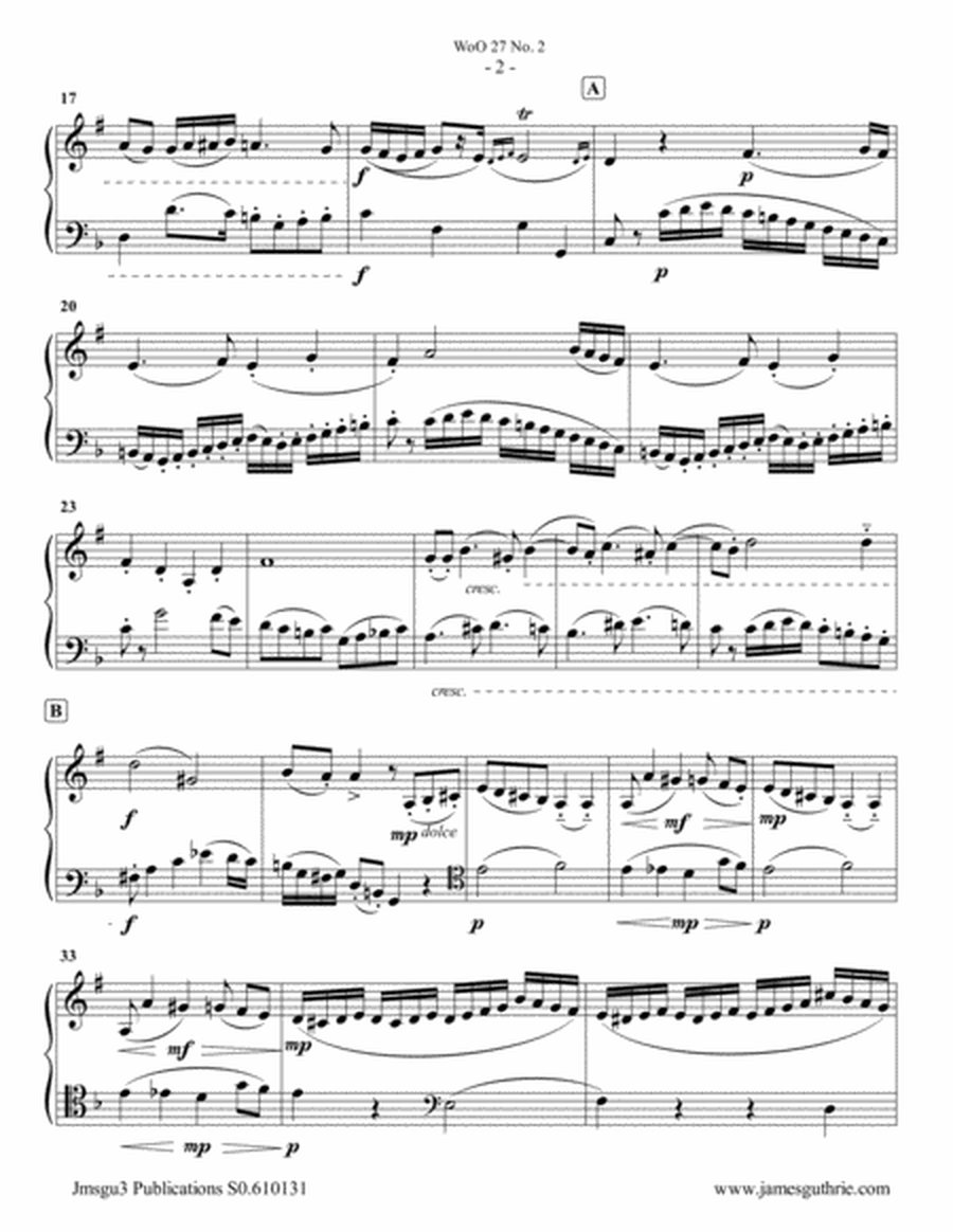 Beethoven: Duet WoO 27 No. 2 for Baritone Horn & Cello image number null