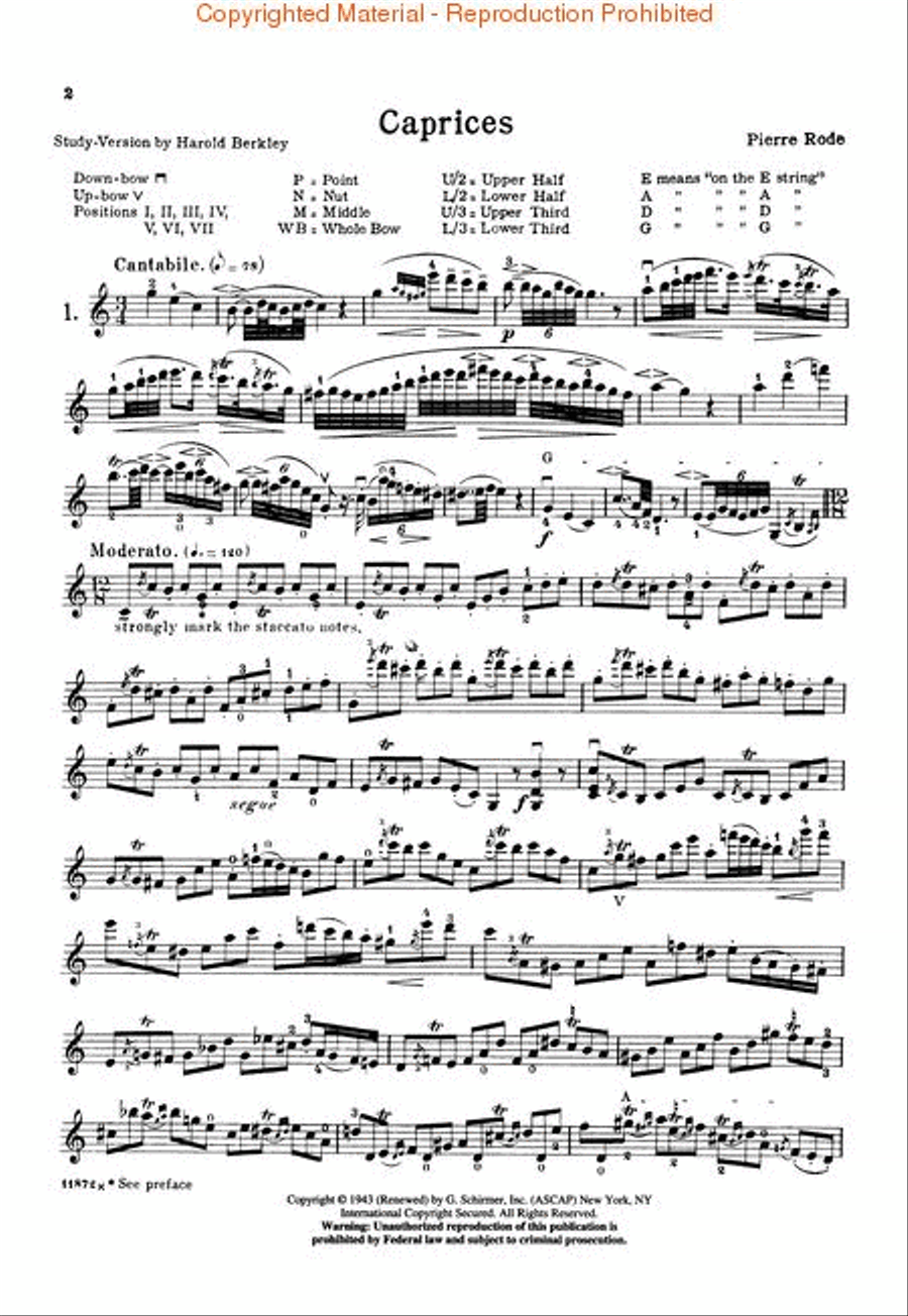24 Caprices Violin Solo scores gallery preview page 2