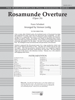 Rosamunde Overture, Opus 26: Score