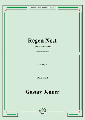 Book cover for Jenner-Regen No.1,in G Major,Op.6 No.1