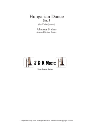 Book cover for Hungarian Dance No.5 for Viola Quartet