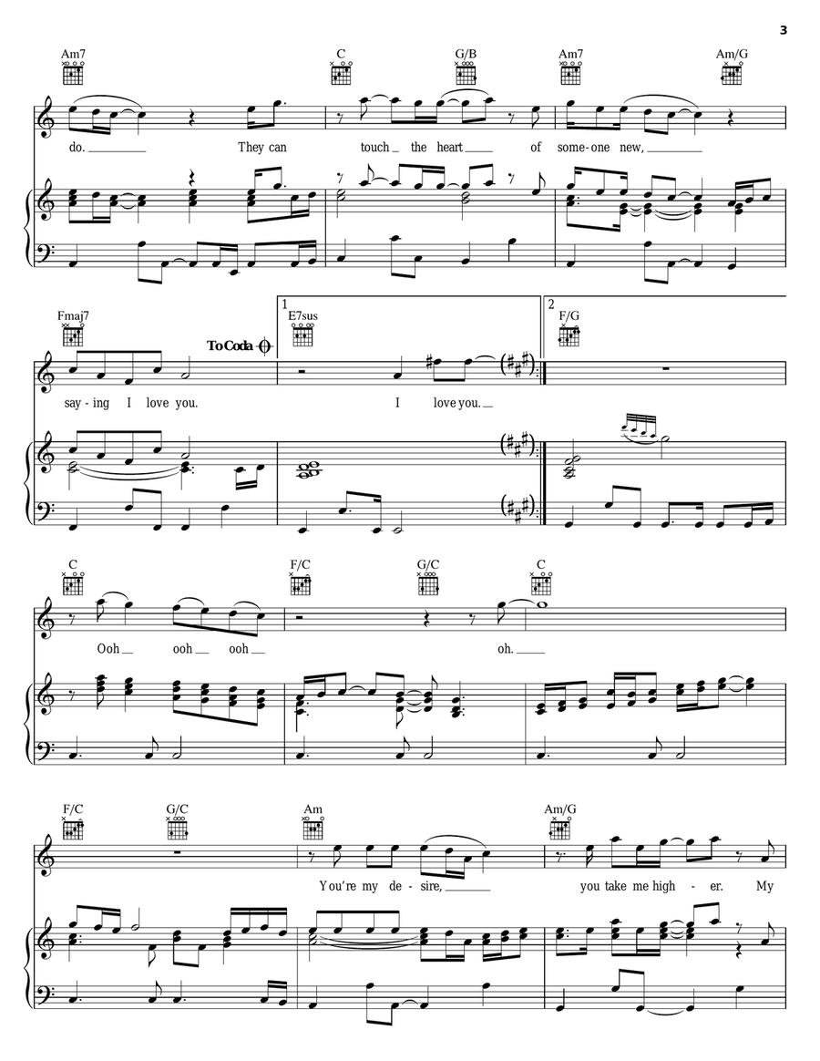 There'll Be Sad Songs (To Make You Cry) Piano, Vocal, Guitar scores gallery preview page 3