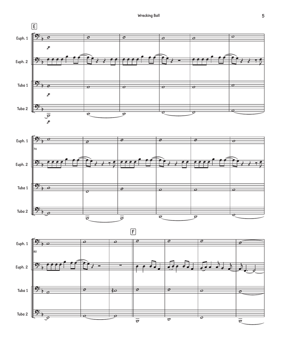 Wrecking Ball Brass Quartet scores gallery preview page 5