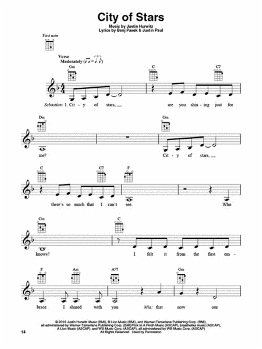 La La Land Ukulele scores gallery preview page 4
