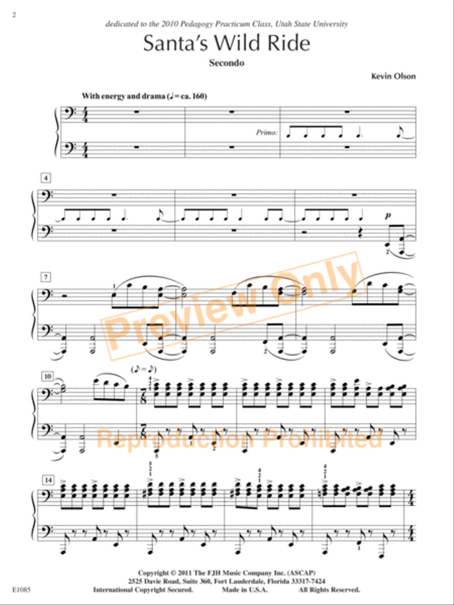 Santa's Wild Ride (NFMC) Santa's Wild Ride (NFMC) Piano Solo scores gallery preview page 3