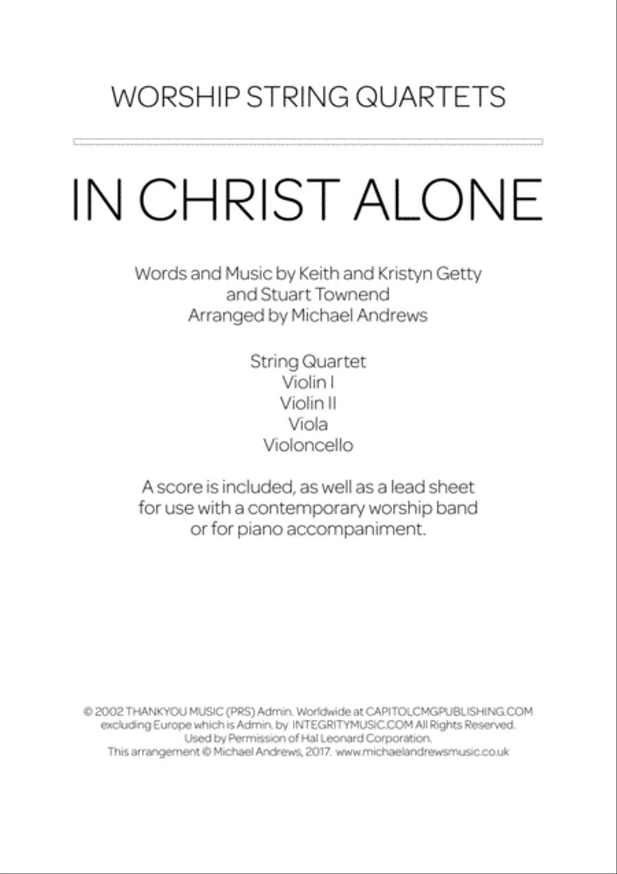 In Christ Alone String Quartet scores gallery preview page 1