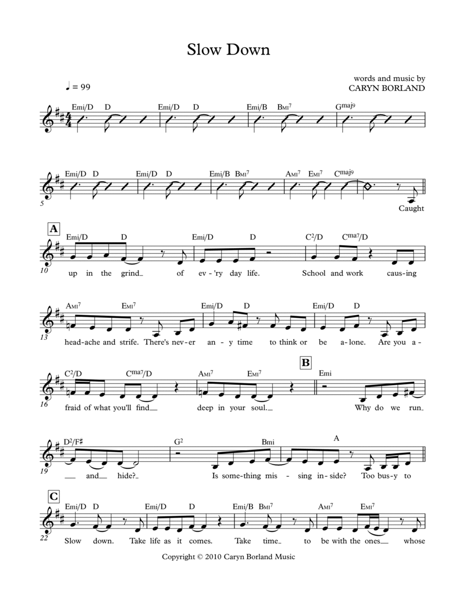 Slow Down Guitar scores gallery preview page 1