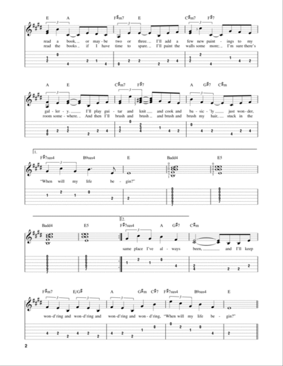 When Will My Life Begin? (from Tangled) Guitar Tablature scores gallery preview page 2
