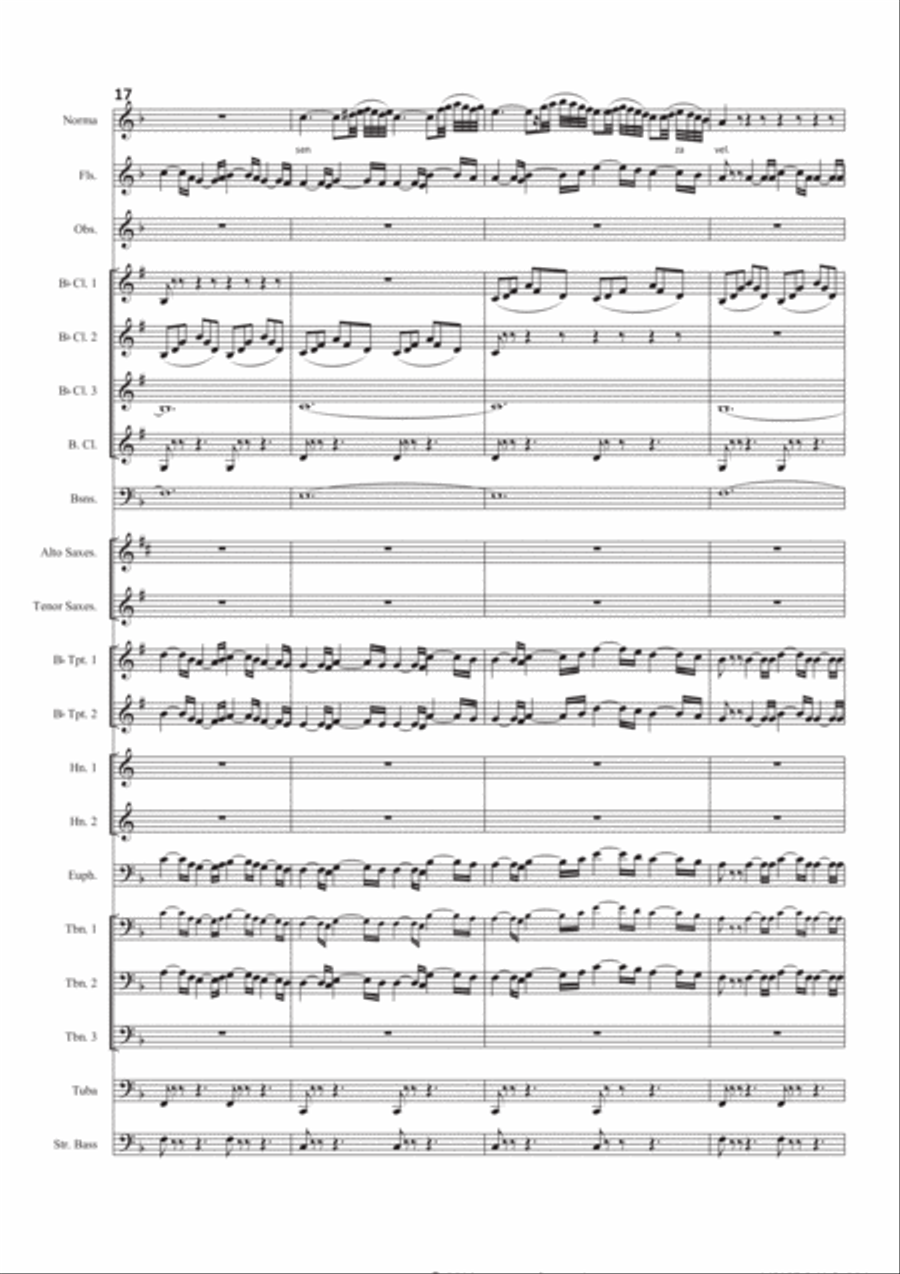 Casta Diva (from Norma - G. Puccini) arranged for voice and concert band Concert Band scores gallery preview page 6