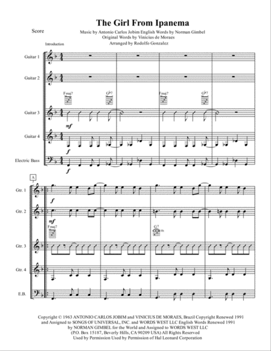 The Girl From Ipanema (Garota De Ipanema) String Duet scores gallery preview page 1