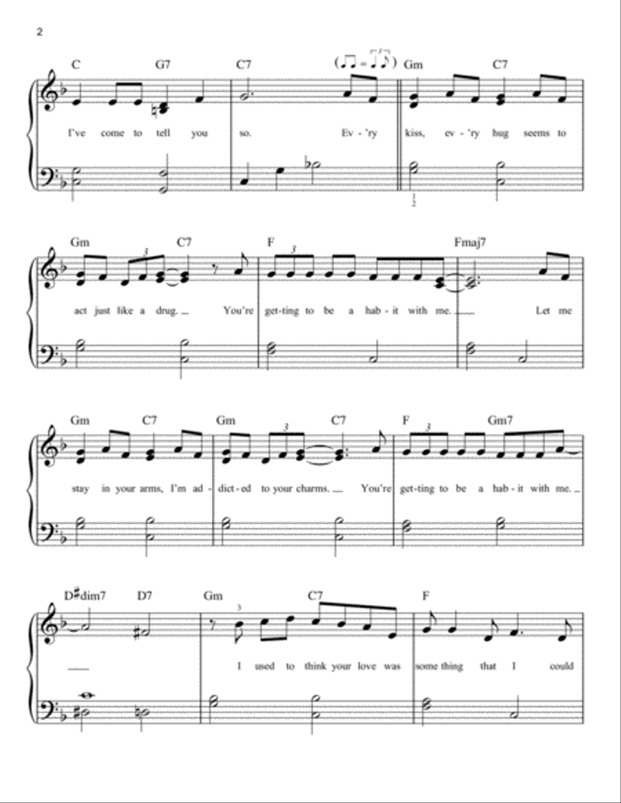 You're Getting To Be A Habit With Me Easy Piano scores gallery preview page 2
