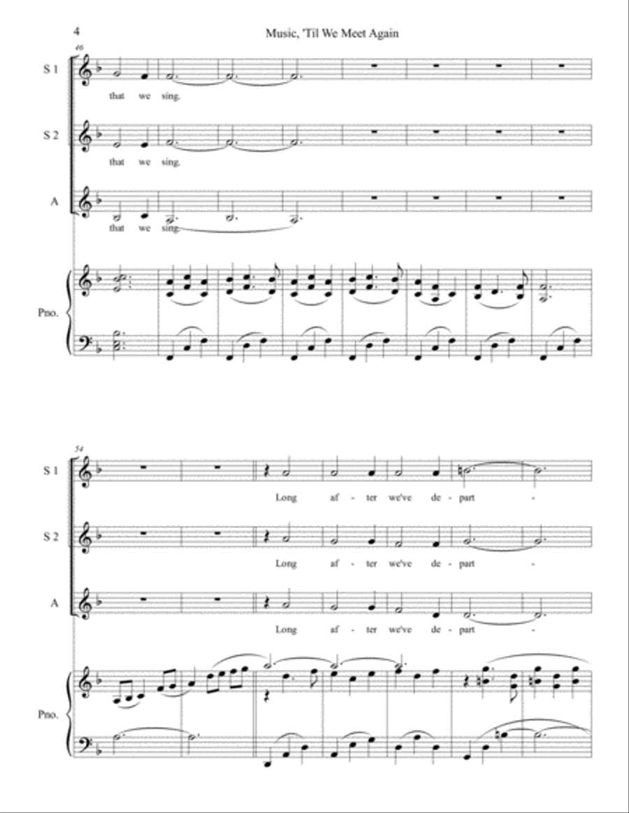 Music, 'Til We Meet Again SSA scores gallery preview page 4