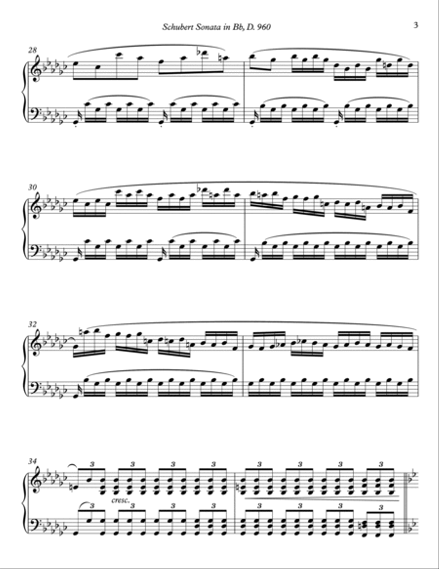 Sonata in Bb, D.960 I Molto moderato Piano Solo scores gallery preview page 3