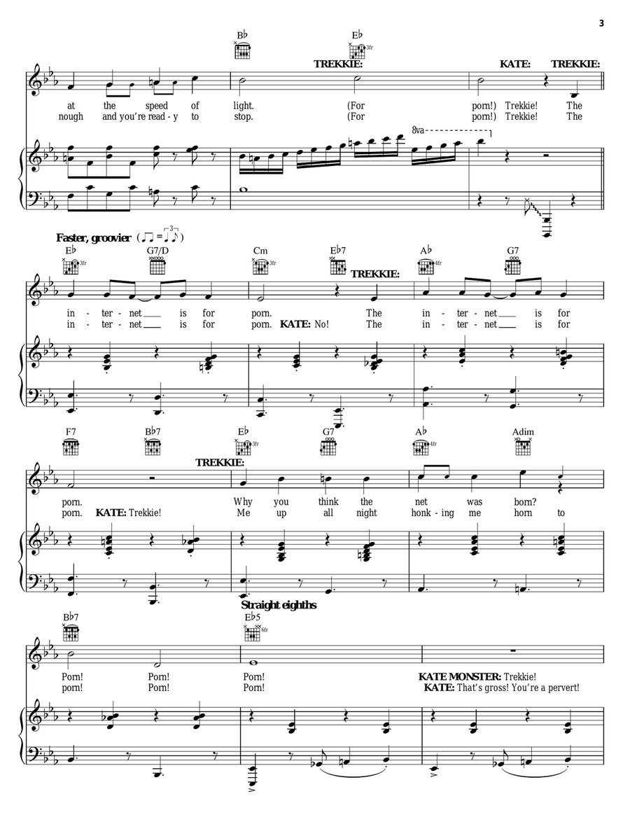 The Internet Is For Porn (from Avenue Q) Piano, Vocal scores gallery preview page 3