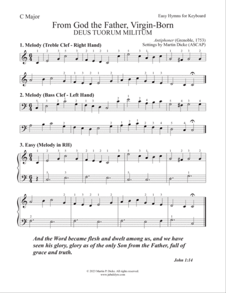 From God the Father, Virgin-Born (Easy Hymns for Keyboard) Piano Method scores gallery preview page 3
