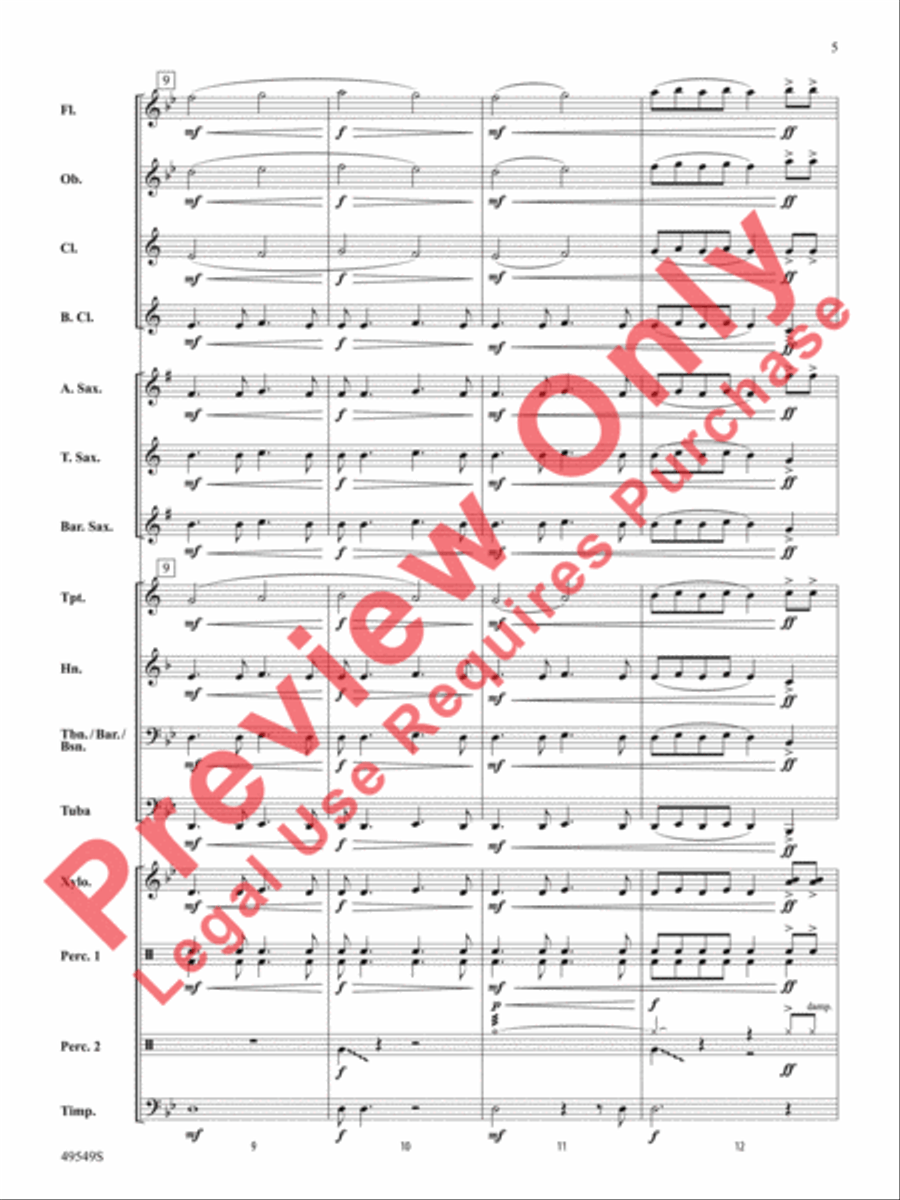 The Dreaded Devious Diabolical Dotted Dragon Concert Band scores gallery preview page 6