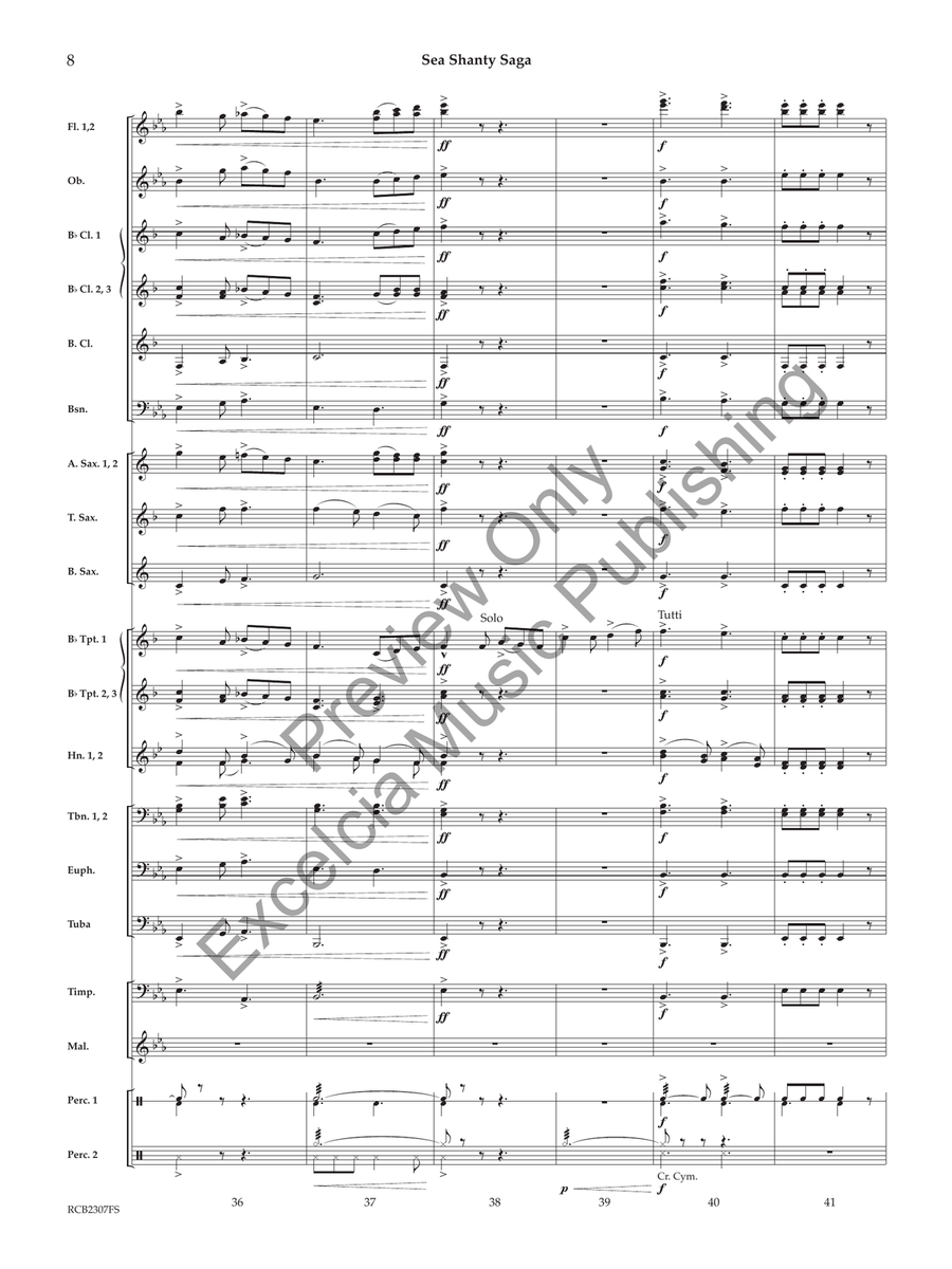 Sea Shanty Saga Concert Band scores gallery preview page 9