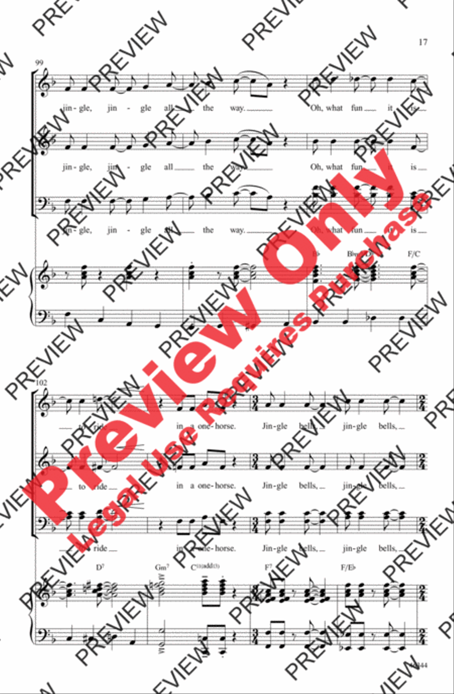 Jingle Bells Jingle Bells 4-Part scores gallery preview page 17