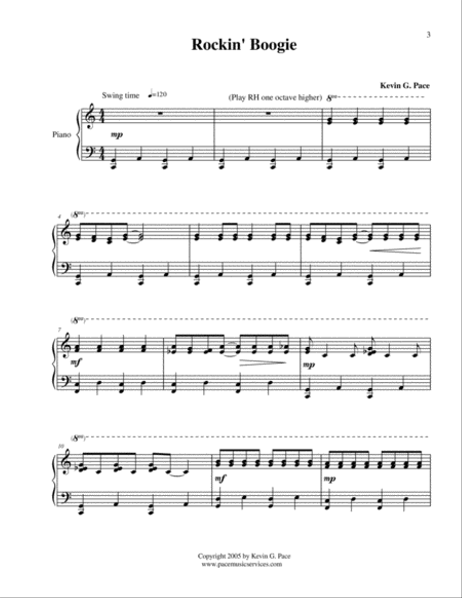 Rockin' Boogie - original piano solo Piano Solo scores gallery preview page 2
