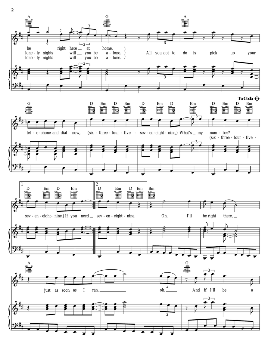 634-5789 Piano, Vocal, Guitar scores gallery preview page 2