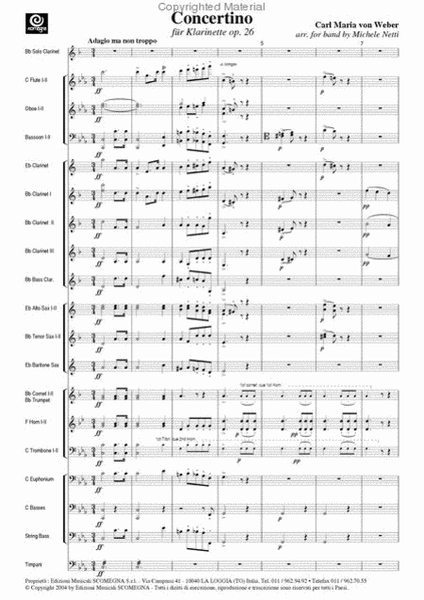 Concertino For Clarinet Op. 26