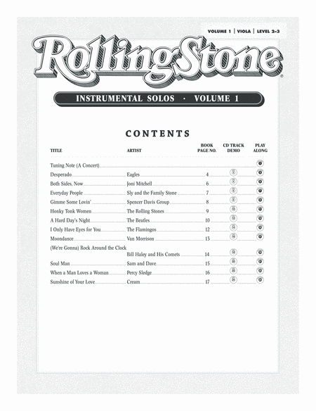 Selections from Rolling Stone Magazine's 500 Greatest Songs of All Time (Instrumental Solos for Strings) image number null