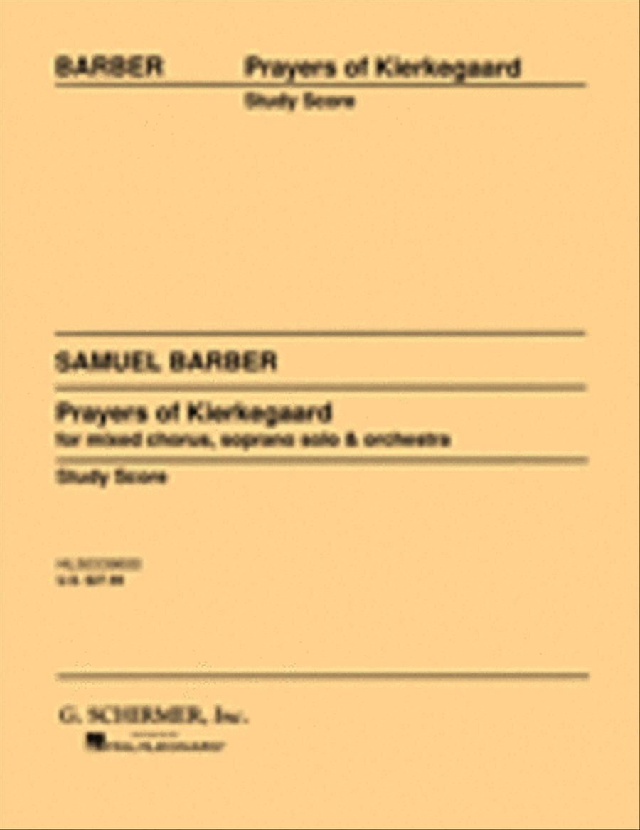 Prayers of Kierkegaard, Op. 30